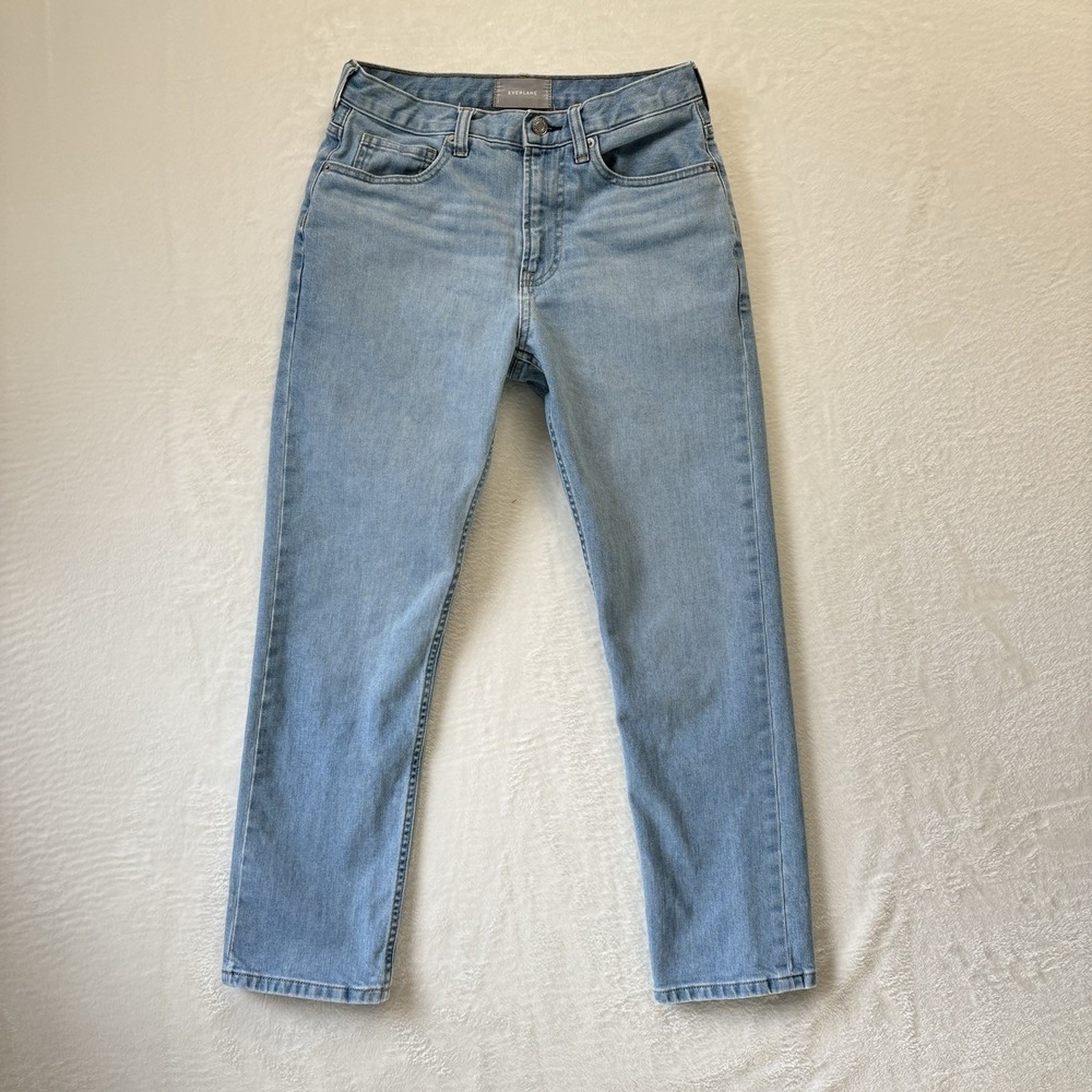 Everlane Straight Leg Jeans Women 26‎ Light Blue Excellent High Rise Denim